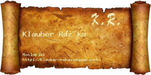 Klauber Réka névjegykártya